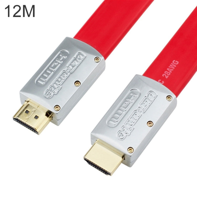 ULT-unite 4K Ultra HD Gold-plated HDMI to HDMI Flat Cable, Cable Length:12m(Red) - Cable by ult-unite | Online Shopping South Africa | PMC Jewellery | Buy Now Pay Later Mobicred