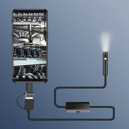 AN100 3 in 1 IP68 Waterproof USB-C / Type-C + Micro USB + USB Dual Cameras Industrial Digital Endoscope with 9 LEDs, Support Android System, Lens Diameter: 5.5mm, Length:10m Soft Cable -  by PMC Jewellery | Online Shopping South Africa | PMC Jewellery | Buy Now Pay Later Mobicred