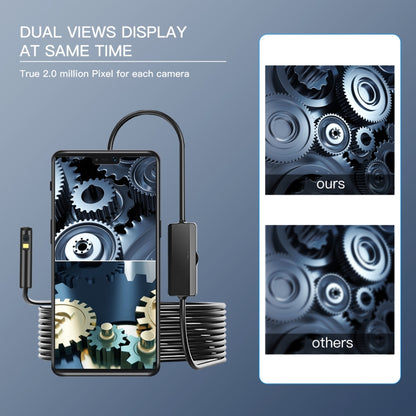 AN100 3 in 1 IP68 Waterproof USB-C / Type-C + Micro USB + USB Dual Cameras Industrial Digital Endoscope with 9 LEDs, Support Android System, Lens Diameter: 8mm, Length:1m Hard Cable -  by PMC Jewellery | Online Shopping South Africa | PMC Jewellery | Buy Now Pay Later Mobicred