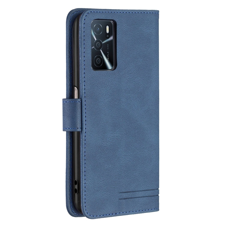 For OPPO A16/ A16s/ A54s/ A55 5G/ A53s 5G Magnetic Clasp RFID Blocking Anti-Theft Leather Case with Holder & Card Slots & Wallet(Blue) - OPPO Cases by PMC Jewellery | Online Shopping South Africa | PMC Jewellery | Buy Now Pay Later Mobicred