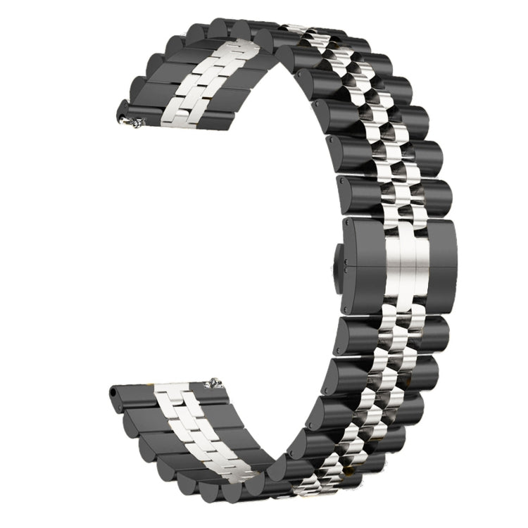 22mm Five-bead Stainless Steel Watch Band (Black Silver) - free shipping - PMC TechLife - Order now!