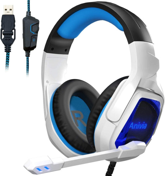 SADES MH901 7.1 Channel USB Adjustable Gaming Headset with Microphone(Blue White) - Multimedia Headset by SADES | Online Shopping South Africa | PMC Jewellery | Buy Now Pay Later Mobicred