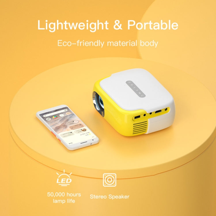 DR-860 1920x1080 1000 Lumens Portable Home Theater LED Projector, Plug Type:EU Plug(Yellow  White) - LED Projector by PMC Jewellery | Online Shopping South Africa | PMC Jewellery | Buy Now Pay Later Mobicred