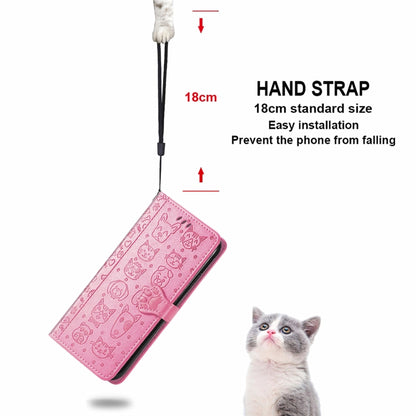 For Doogee N40 Pro Cat and Dog Embossed Horizontal Flip Phone Leather Case with Holder & Card Slot & Wallet & Lanyard(Pink) - More Brand by PMC Jewellery | Online Shopping South Africa | PMC Jewellery | Buy Now Pay Later Mobicred