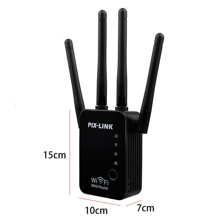 Wireless Smart WiFi Router Repeater with 4 WiFi Antennas, Plug Specification:EU Plug(Black) - Wireless Routers by PMC Jewellery | Online Shopping South Africa | PMC Jewellery | Buy Now Pay Later Mobicred