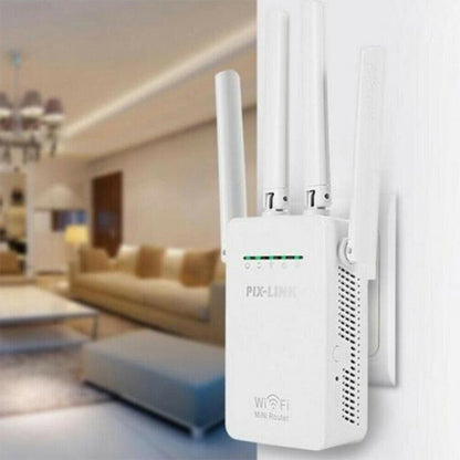 Wireless Smart WiFi Router Repeater with 4 WiFi Antennas, Plug Specification:EU Plug(Black) - Wireless Routers by PMC Jewellery | Online Shopping South Africa | PMC Jewellery | Buy Now Pay Later Mobicred