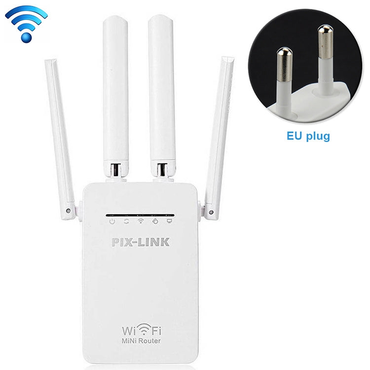 Wireless Smart WiFi Router Repeater with 4 WiFi Antennas, Plug Specification:EU Plug(White) - Wireless Routers by PMC Jewellery | Online Shopping South Africa | PMC Jewellery | Buy Now Pay Later Mobicred