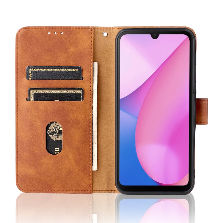 For Blackview Oscal C20 Solid Color Skin Feel Magnetic Buckle Horizontal Flip PU Phone Case(Brown) - More Brand by PMC Jewellery | Online Shopping South Africa | PMC Jewellery | Buy Now Pay Later Mobicred