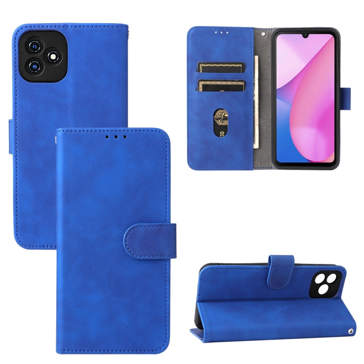 For Blackview Oscal C20 Solid Color Skin Feel Magnetic Buckle Horizontal Flip PU Phone Case(Blue) - More Brand by PMC Jewellery | Online Shopping South Africa | PMC Jewellery