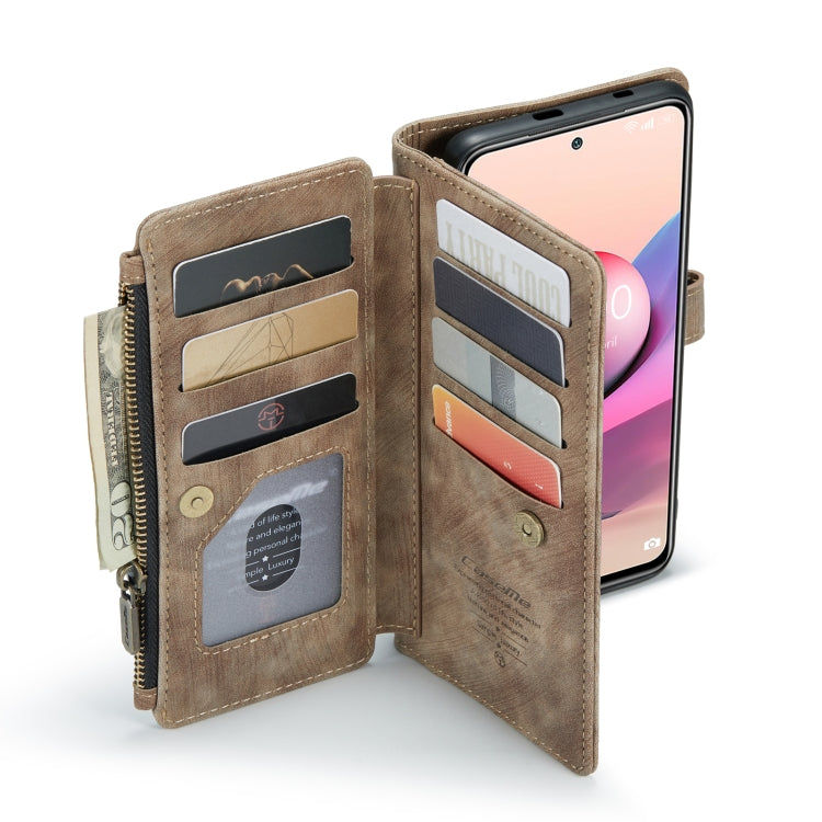 For Xiaomi Redmi Note 10 4G / Redmi Note 10S CaseMe-C30 Multifunctional Horizontal Flip PU + TPU Phone Case(Brown) - free shipping - PMC Jewellery - Order now!