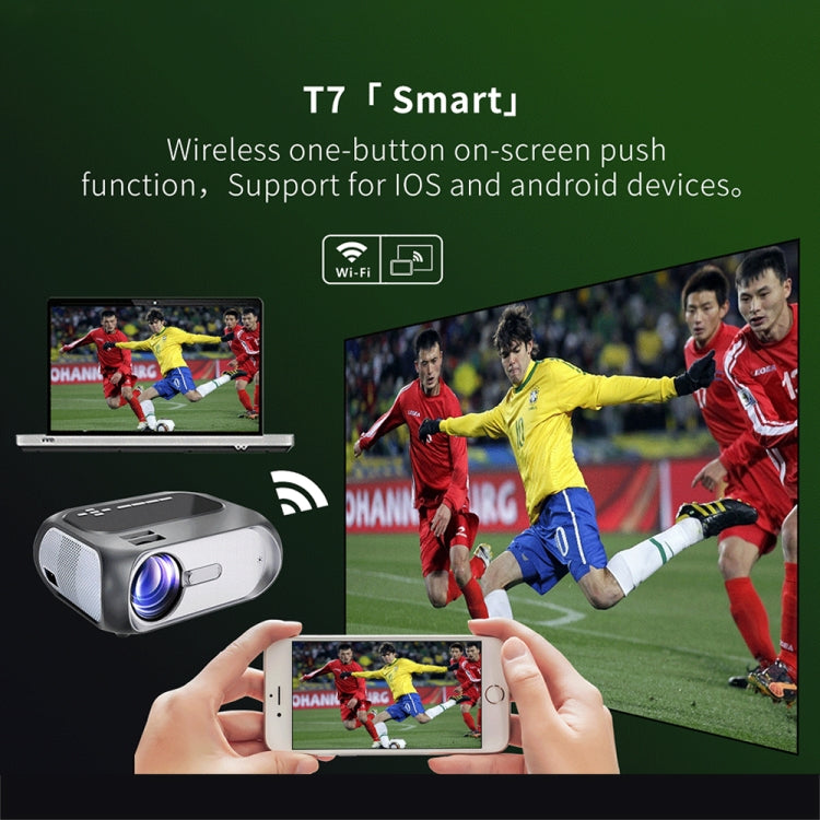 T7 1920x1080P 200 ANSI Portable Home Theater LED HD Digital Projector, Same Screen Version, UK Plug(Black) - free shipping - PMC TechLife - Order now!