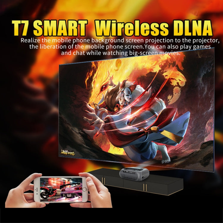 T7 1920x1080P 200 ANSI Portable Home Theater LED HD Digital Projector, Same Screen Version, AU Plug(Black) - LED Projector by PMC TechLife | Online Shopping South Africa | PMC TechLife | Buy Now Pay Later Mobicred