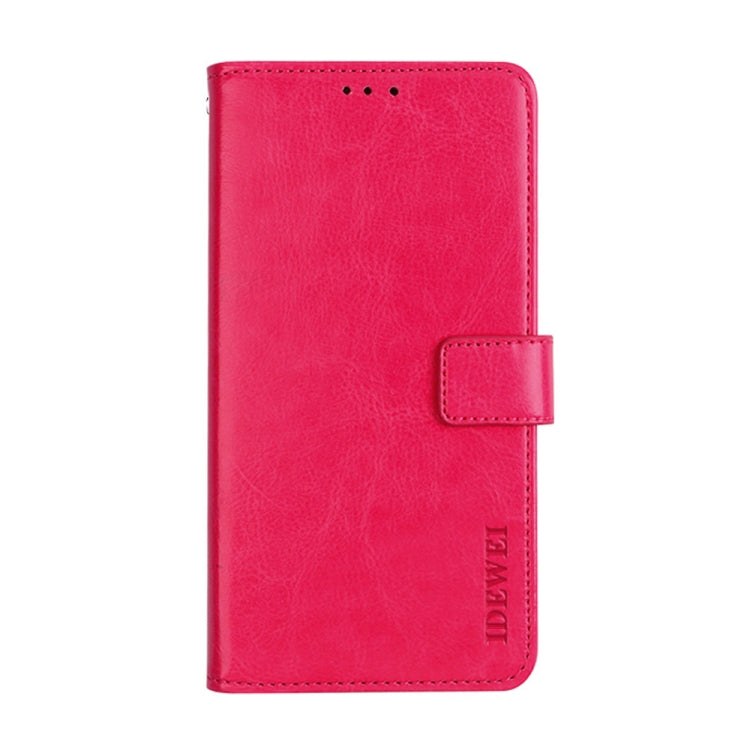 For Meizu 18x idewei Crazy Horse Texture Leather Case with Holder & Card Slots & Wallet(Rose Red) - Meizu by idewei | Online Shopping South Africa | PMC Jewellery | Buy Now Pay Later Mobicred