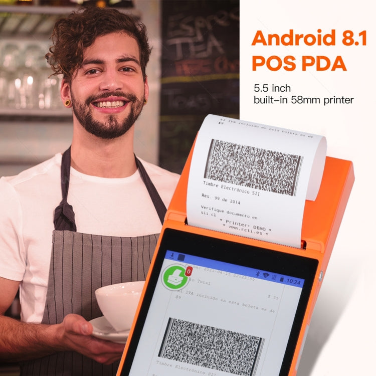 SGT-SP01 5.5 inch HD Screen Handheld POS Receipt Printer, Basic Version, AU Plug(Orange) - Receipt Printers by PMC Jewellery | Online Shopping South Africa | PMC Jewellery | Buy Now Pay Later Mobicred