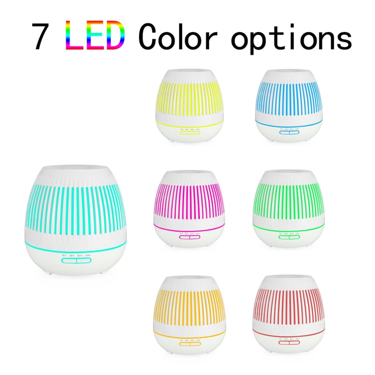 400ml Hollow-out LED Humidifier Wood Grain Air Purifier Aromatherapy Machine Automatic Alcohol Sprayer with Colorful LED Light, Plug Specification:EU Plug(White) - free shipping - PMC TechLife - Order now!