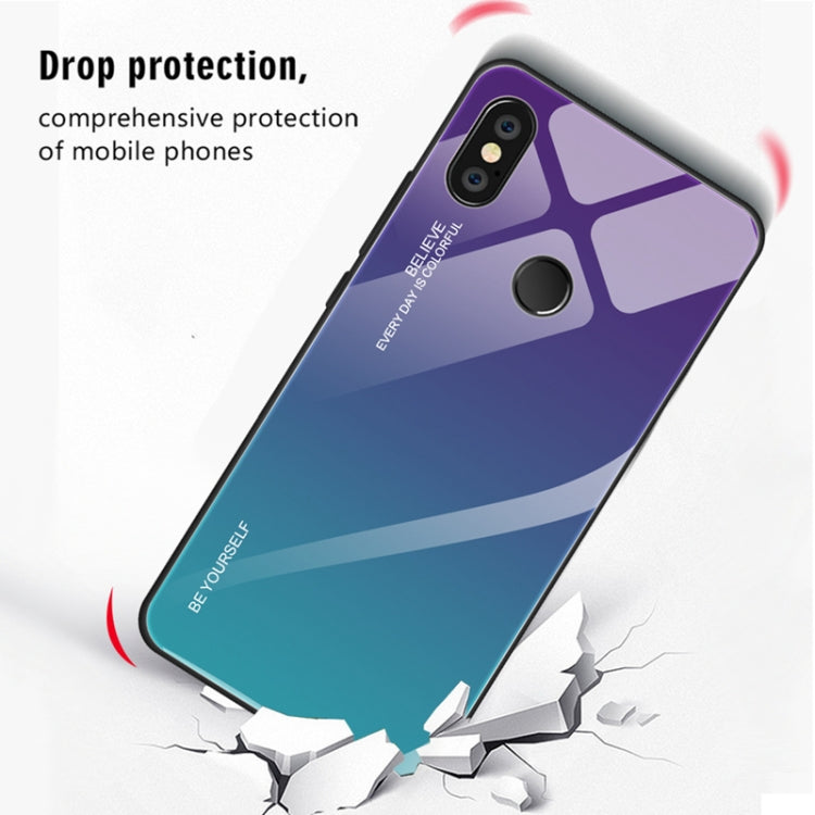 For Xiaomi Redmi Note 5 Pro Gradient Color Glass Case(Purple) - Xiaomi Cases by PMC TechLife | Online Shopping South Africa | PMC TechLife