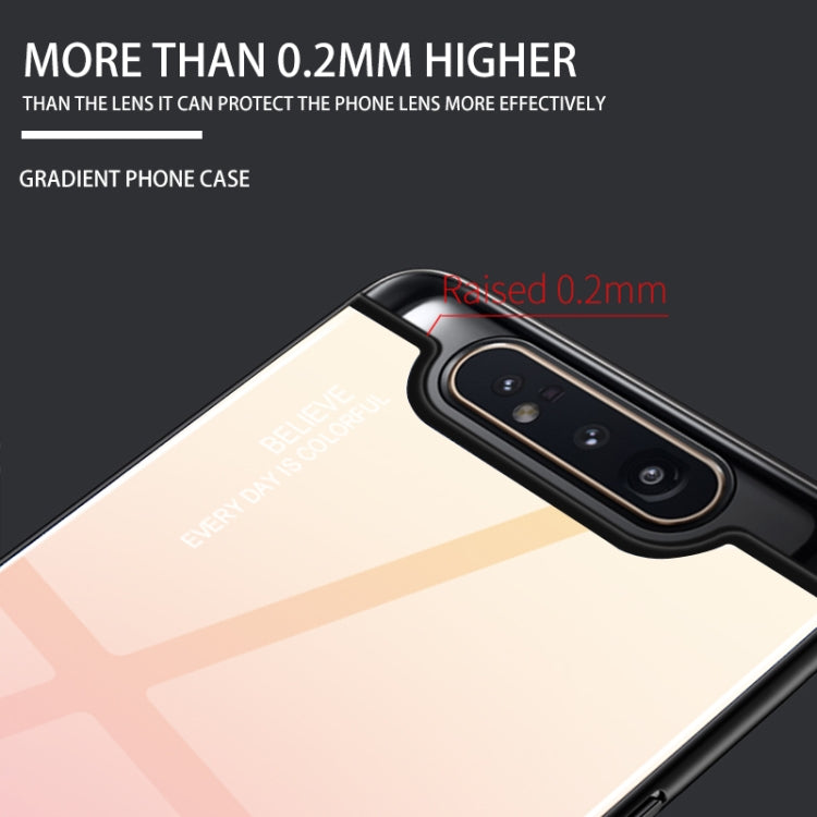 For Galaxy A80 Gradient Color Glass Case(Red) - Galaxy Phone Cases by PMC TechLife | Online Shopping South Africa | PMC TechLife