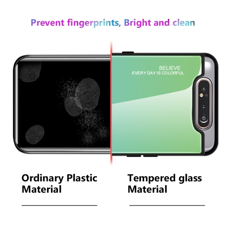 For Galaxy A80 Gradient Color Glass Case(Red) - Galaxy Phone Cases by PMC TechLife | Online Shopping South Africa | PMC TechLife