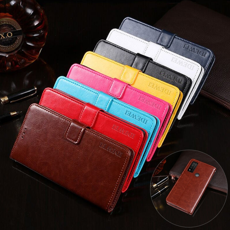 For TCL 20 R 5G idewei Crazy Horse Texture Leather Phone Case(Brown) - TCL by idewei | Online Shopping South Africa | PMC Jewellery | Buy Now Pay Later Mobicred