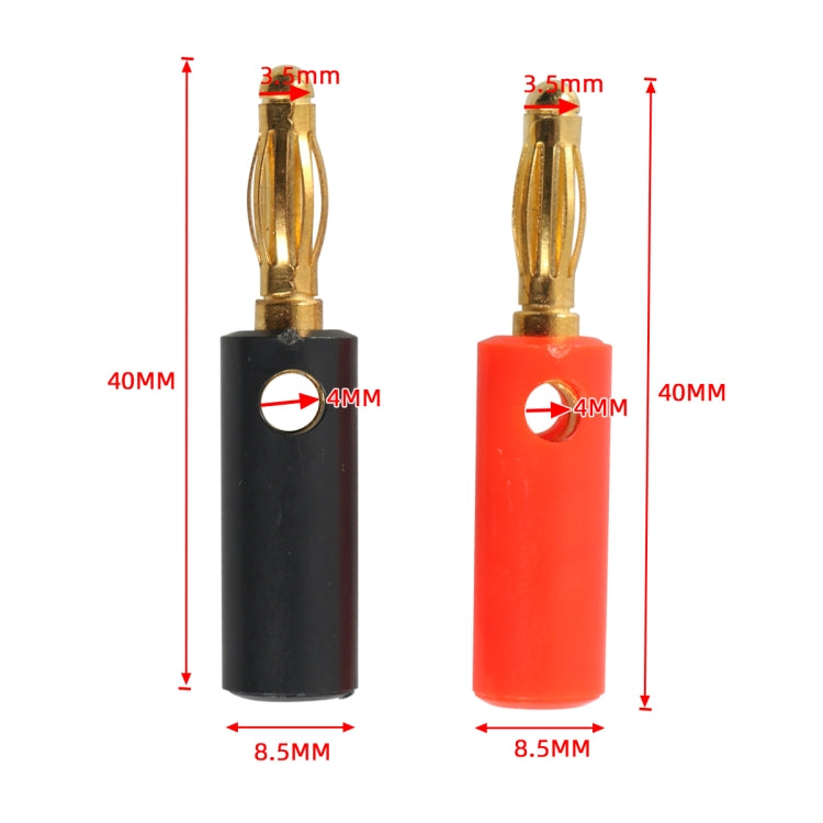 A6549 40 in 1 Car Red and Black Cover Gold-plated 4mm Banana Head Audio Plug - Terminal connectors by PMC Jewellery | Online Shopping South Africa | PMC Jewellery | Buy Now Pay Later Mobicred