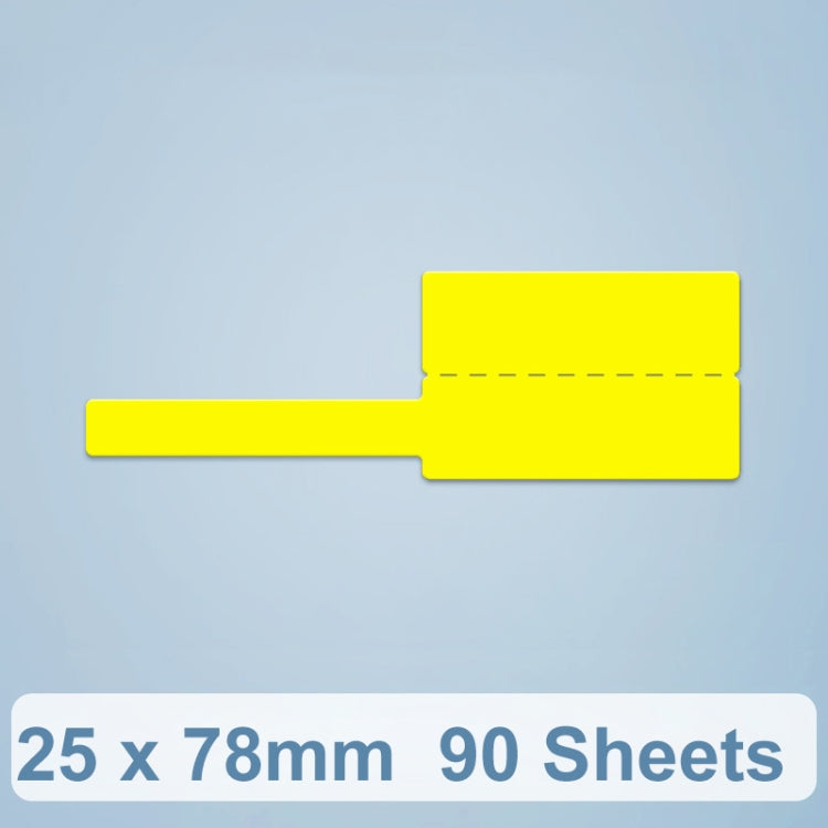 25 x 78mm  90 Sheets Thermal Label Data Cable Sort Stickers For NiiMbot D101 / D11(Yellow) - Printer Accessories by PMC TechLife | Online Shopping South Africa | PMC TechLife | Buy Now Pay Later Mobicred
