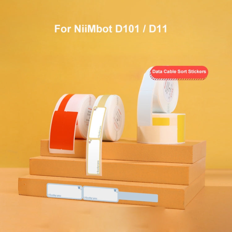25 x 78mm  90 Sheets Thermal Label Data Cable Sort Stickers For NiiMbot D101 / D11(White) - Printing Paper by PMC Jewellery | Online Shopping South Africa | PMC Jewellery | Buy Now Pay Later Mobicred