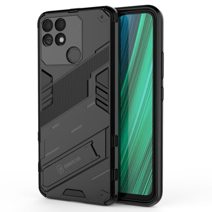 For OPPO Realme Narzo 50A Punk Armor 2 in 1 PC + TPU Shockproof Phone Case with Invisible Holder(Black) - Realme Cases by PMC Jewellery | Online Shopping South Africa | PMC Jewellery | Buy Now Pay Later Mobicred