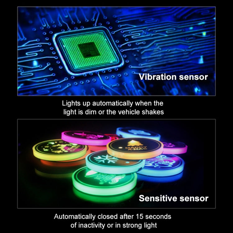 Car AcrylicColorful USB Charger Water Cup Groove LED Atmosphere Light(English Tree) - Car Drink Holders by PMC TechLife | Online Shopping South Africa | PMC TechLife | Buy Now Pay Later Mobicred