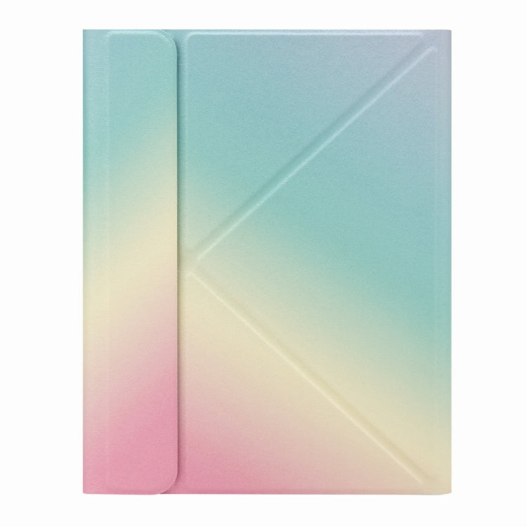 H-102S Monochrome Backlight Bluetooth Keyboard Leather Case with Rear Three-fold Holder For iPad 10.2 2020 & 2019 / Pro 10.5 inch(Rainbow) - Universal by PMC TechLife | Online Shopping South Africa | PMC TechLife