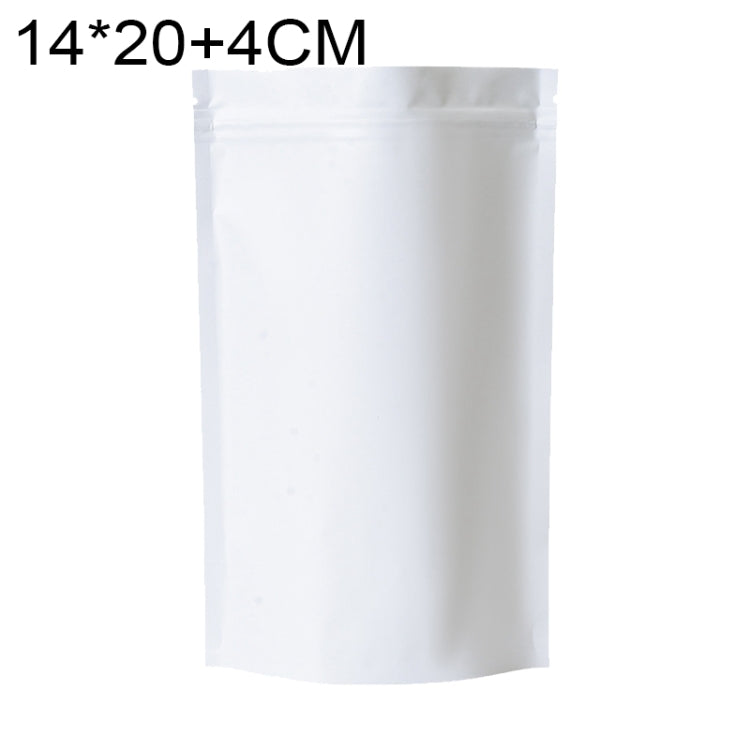 100 PCS/Set Matte Aluminum Foil Snack Stand-up Pouch, Size:14x20+4cm(White) - Preservation Supplies by PMC TechLife | Online Shopping South Africa | PMC TechLife | Buy Now Pay Later Mobicred