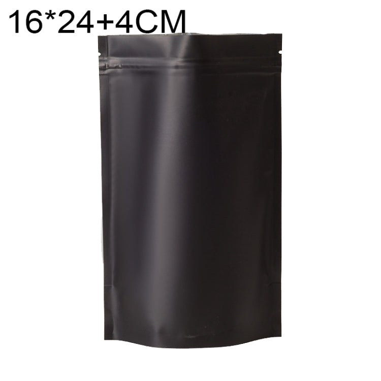 100 PCS/Set Matte Aluminum Foil Snack Stand-up Pouch, Size:16x24+4cm(Black) - Preservation Supplies by PMC TechLife | Online Shopping South Africa | PMC TechLife | Buy Now Pay Later Mobicred
