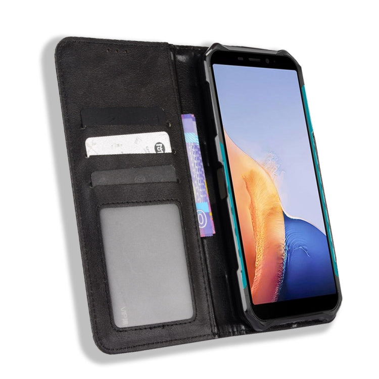 For Ulefone Armor X9 Magnetic Buckle Retro Texture Leather Case(Black) - free shipping - PMC Jewellery - Order now!