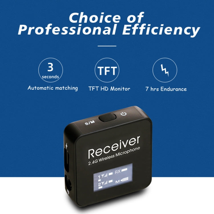 AY123 2.4G Wireless Lavalier Microphone with Digital Display(Black) - Microphone by PMC TechLife | Online Shopping South Africa | PMC TechLife | Buy Now Pay Later Mobicred