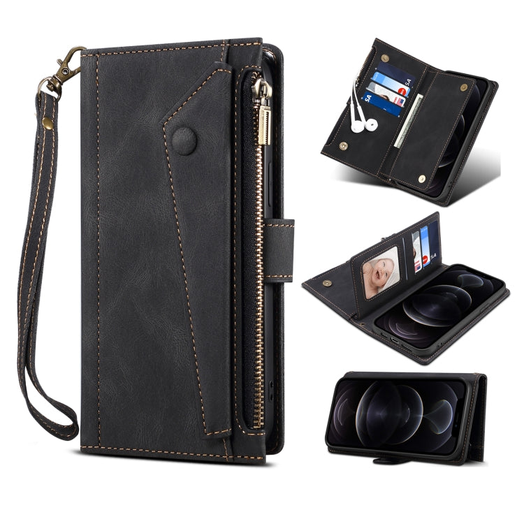 For Motorola Edge S30 Retro Frosted Leather Phone Case(Black) - Motorola Cases by PMC TechLife | Online Shopping South Africa | PMC TechLife | Buy Now Pay Later Mobicred