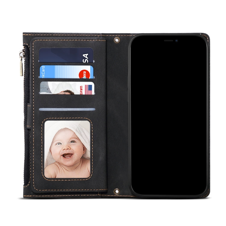 For Motorola Edge S30 Retro Frosted Leather Phone Case(Black) - Motorola Cases by PMC TechLife | Online Shopping South Africa | PMC TechLife | Buy Now Pay Later Mobicred