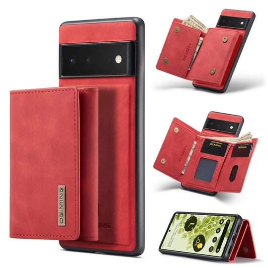 For Google Pixel 6 Pro DG.MING M1 Series 3-Fold Multi Card Wallet Back Cover Leather Phone Case(Red) - Google Cases by DG.MING | Online Shopping South Africa | PMC Jewellery | Buy Now Pay Later Mobicred