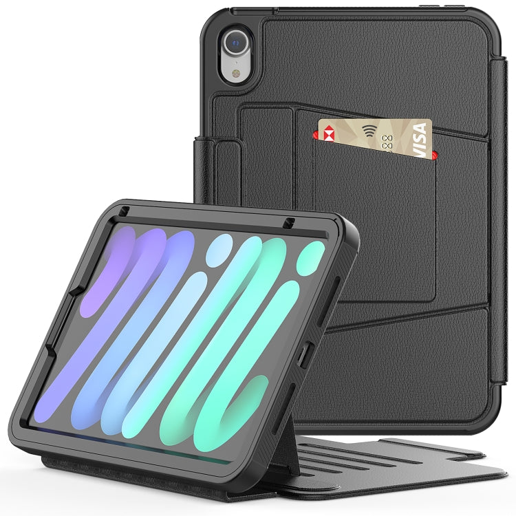 For iPad mini 6 Smart B Magnetic Leather Tablet Case(Black) - iPad mini 6 Cases by PMC TechLife | Online Shopping South Africa | PMC TechLife