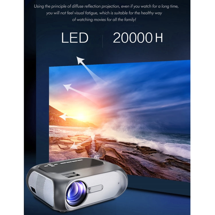 T7i 720P 200 ANSI Home Theater LED HD Digital Projector, Basic Version, US Plug(Silver Grey) - LED Projector by PMC Jewellery | Online Shopping South Africa | PMC Jewellery | Buy Now Pay Later Mobicred