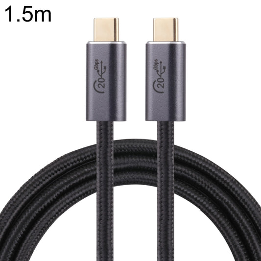 20Gbps USB 3.2 USB-C / Type-C Male to USB-C / Type-C Male Braided Data Cable, Cable Length:1.5m(Black) - Cable & Adapters by PMC Jewellery | Online Shopping South Africa | PMC Jewellery | Buy Now Pay Later Mobicred