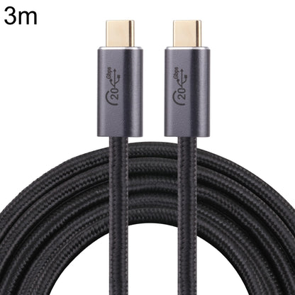 20Gbps USB 3.2 USB-C / Type-C Male to USB-C / Type-C Male Braided Data Cable, Cable Length:3m(Black) - Cable & Adapters by PMC Jewellery | Online Shopping South Africa | PMC Jewellery | Buy Now Pay Later Mobicred