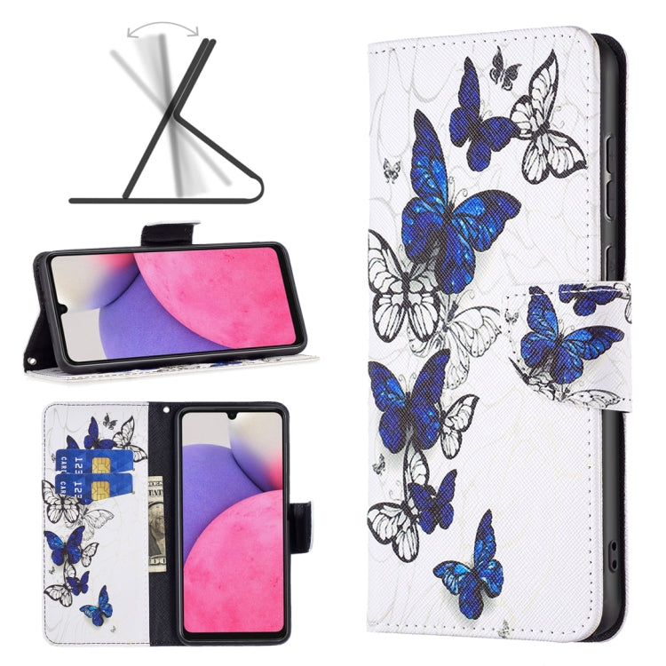 For Samsung Galaxy A33 5G Colored Drawing Leather Phone Case(Butterflies) - Galaxy Phone Cases by PMC Jewellery | Online Shopping South Africa | PMC Jewellery