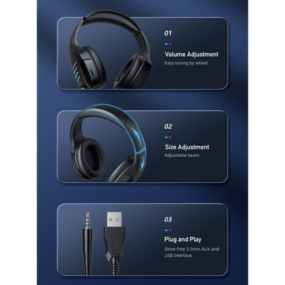 awei GM-5 USB + 3.5mm Ambient Light Gaming Wired Headset with Microphone(Black) - Multimedia Headset by awei | Online Shopping South Africa | PMC Jewellery | Buy Now Pay Later Mobicred