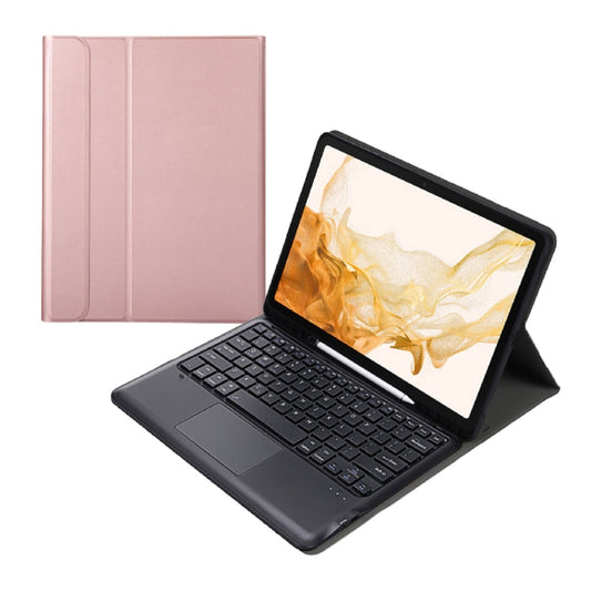 A800B-A Split Bluetooth Keyboard Leather Case with Holder & Pen Slot & Touchpad For Samsung Galaxy Tab S8+ X800(Rose Gold) - Samsung Keyboard by PMC Jewellery | Online Shopping South Africa | PMC Jewellery