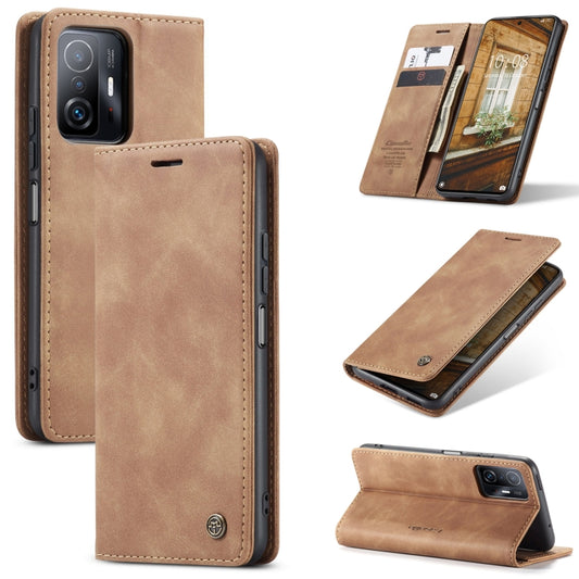 For Xiaomi Mi 11T / 11T Pro CaseMe 013 Multifunctional Leather Phone Case(Brown) - Xiaomi Cases by CaseMe | Online Shopping South Africa | PMC Jewellery | Buy Now Pay Later Mobicred