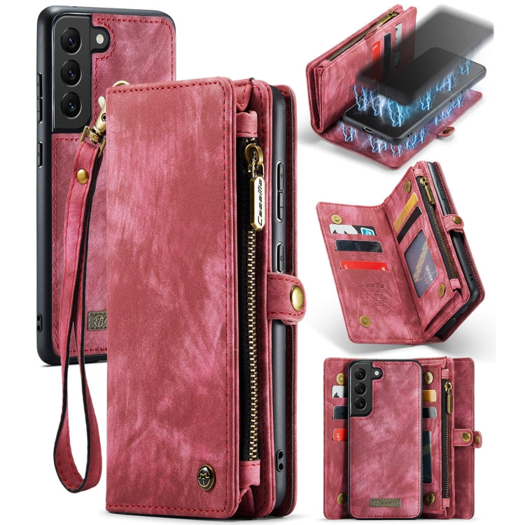 For Samsung Galaxy S22 5G CaseMe-008 Detachable Multifunctional Horizontal Flip Leather Case(Red) - Galaxy S22 5G Cases by CaseMe | Online Shopping South Africa | PMC Jewellery | Buy Now Pay Later Mobicred