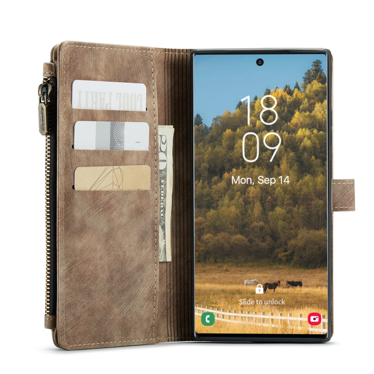 For Samsung Galaxy S22 Ultra 5G CaseMe C30 Multifunctional Phone Leather Case with Holder & Card Slot & Wallet(Brown) - Galaxy S22 Ultra 5G Cases by CaseMe | Online Shopping South Africa | PMC Jewellery | Buy Now Pay Later Mobicred