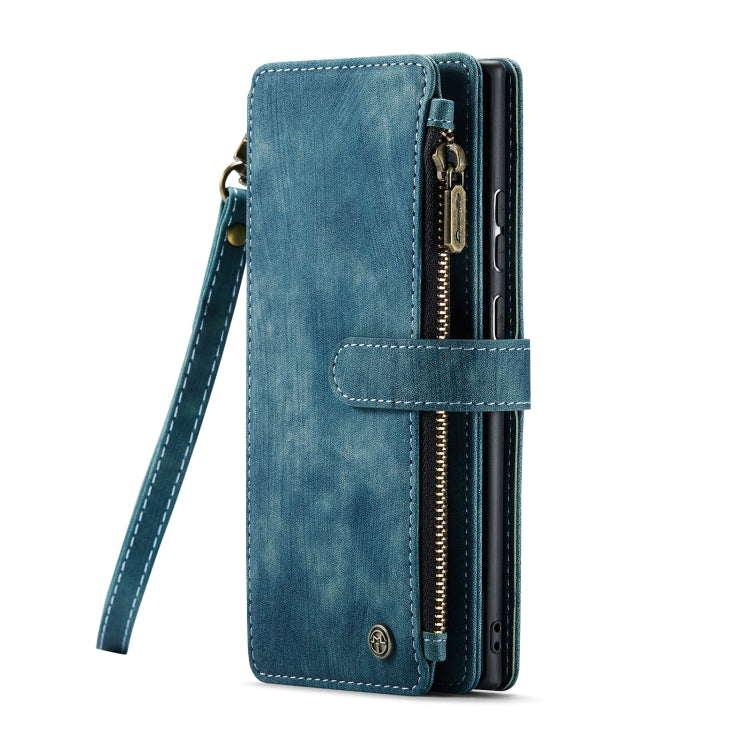 For Samsung Galaxy S22 Ultra 5G CaseMe C30 Multifunctional Phone Leather Case with Holder & Card Slot & Wallet(Blue) - Galaxy S22 Ultra 5G Cases by CaseMe | Online Shopping South Africa | PMC Jewellery | Buy Now Pay Later Mobicred