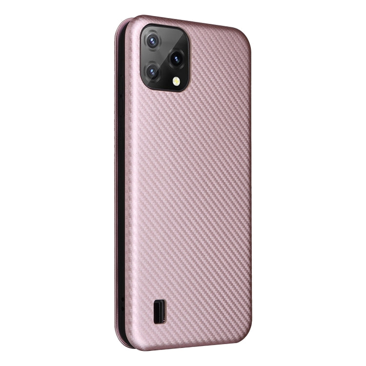 For Blackview A55 Carbon Fiber Texture Horizontal Flip PU Phone Case(Pink) - More Brand by PMC TechLife | Online Shopping South Africa | PMC TechLife
