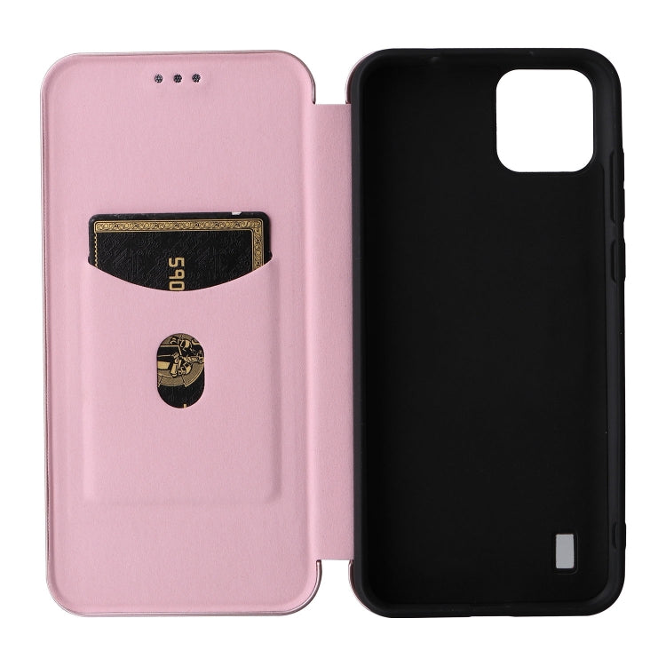 For Blackview A55 Carbon Fiber Texture Horizontal Flip PU Phone Case(Pink) - More Brand by PMC TechLife | Online Shopping South Africa | PMC TechLife