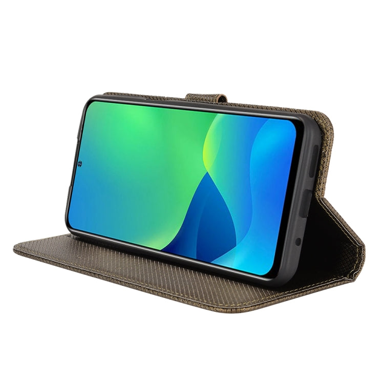 For Ulefone Note 13P Diamond Texture Leather Phone Case(Brown) - Ulefone Cases by PMC Jewellery | Online Shopping South Africa | PMC Jewellery | Buy Now Pay Later Mobicred